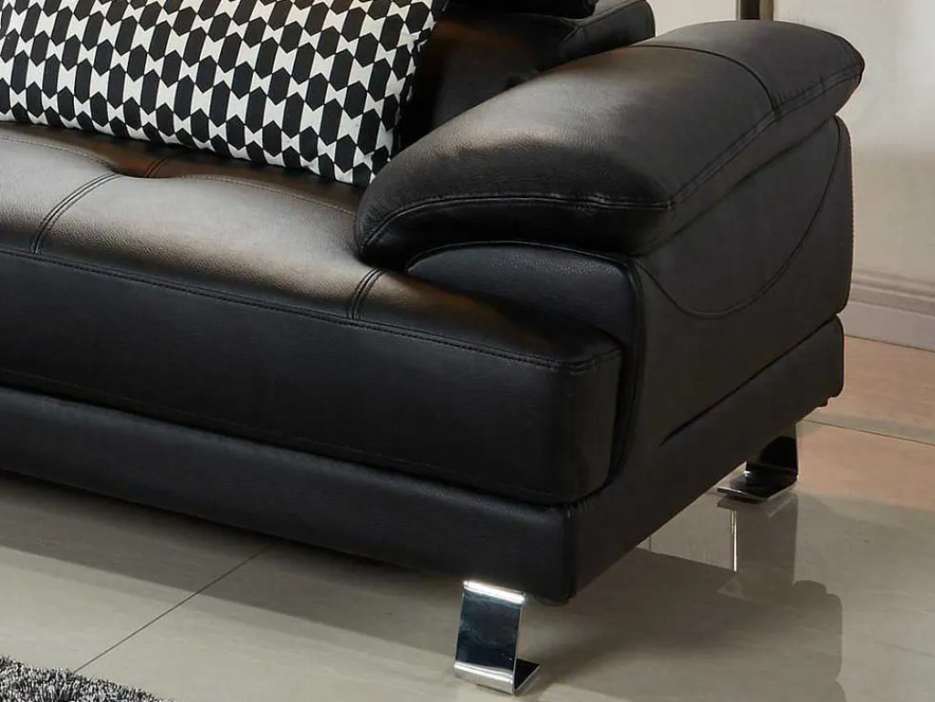 Hoekbank Van Hoogwaardig Leer Excelsior Ii - Zwart - Hoek Links-LINEA SOFA Clearance