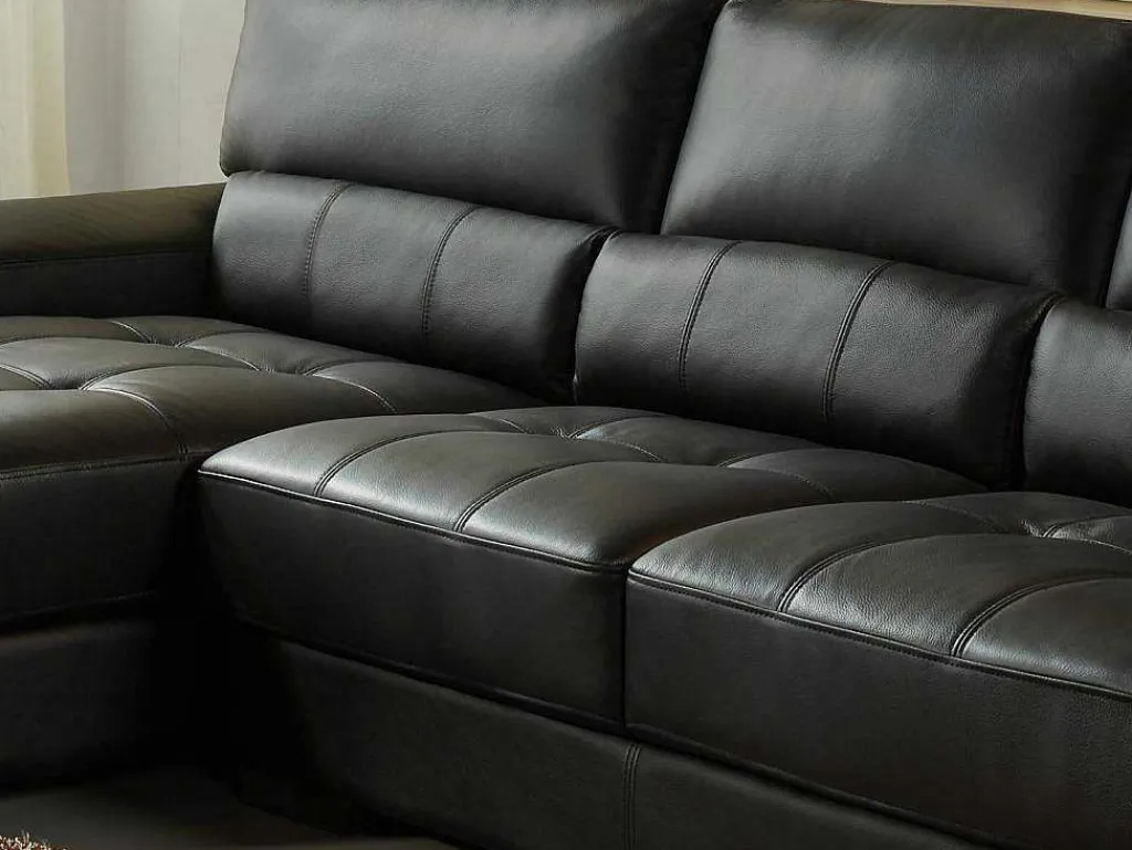 Hoekbank Van Leer Metropolitan Ii - Zwart - Hoek Links-LINEA SOFA Discount