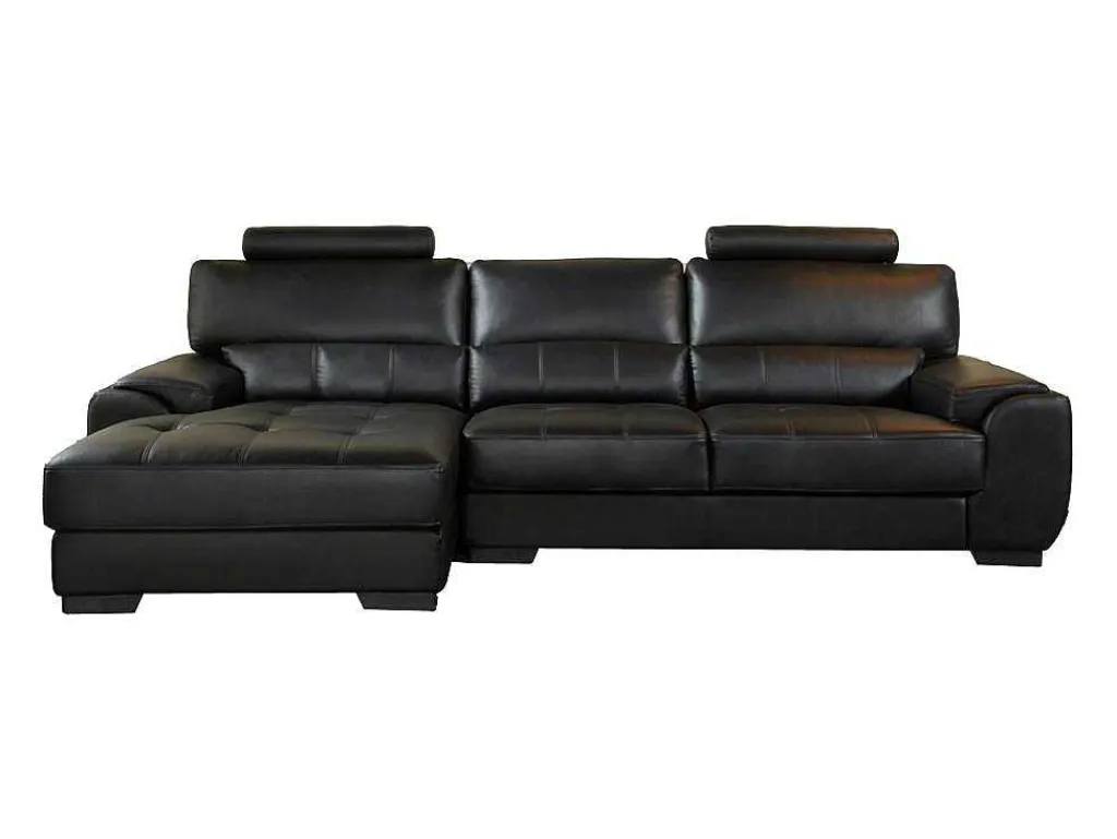 Hoekbank Van Leer Metropolitan Ii - Zwart - Hoek Links-LINEA SOFA Discount