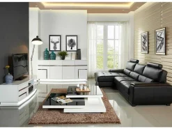 Hoekbank Van Leer Metropolitan Ii - Zwart - Hoek Links-LINEA SOFA Discount