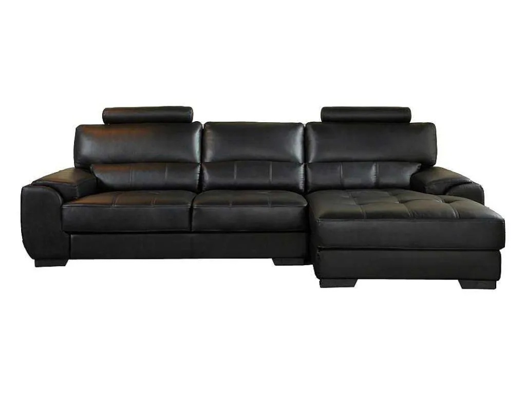 Hoekbank Van Leer Metropolitan Ii - Zwart - Hoek Rechts-LINEA SOFA