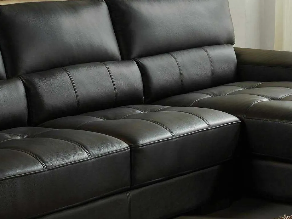 Hoekbank Van Leer Metropolitan Ii - Zwart - Hoek Rechts-LINEA SOFA