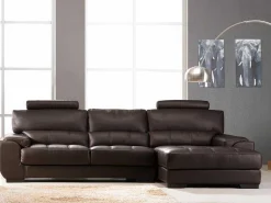 Hoekbank Van Leer Metropolitan Ii - Bruin - Hoek Rechts-LINEA SOFA Hot