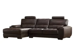 Hoekbank Van Leer Metropolitan Ii - Bruin - Hoek Links-LINEA SOFA Best