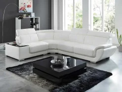 Hoekbank Van Leer Nahia - Wit - Hoek Links-LINEA SOFA