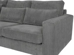 Hoekbank Van Ribfluweel Mondovi - Grijs - Hoek Links-Vente-unique New