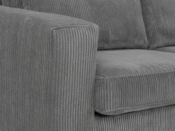Hoekbank Van Ribfluweel Mondovi - Grijs - Hoek Rechts-Vente-unique Sale
