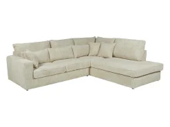 Hoekbank Van Ribfluweel Mondovi - Beige - Hoek Rechts-Vente-unique Clearance