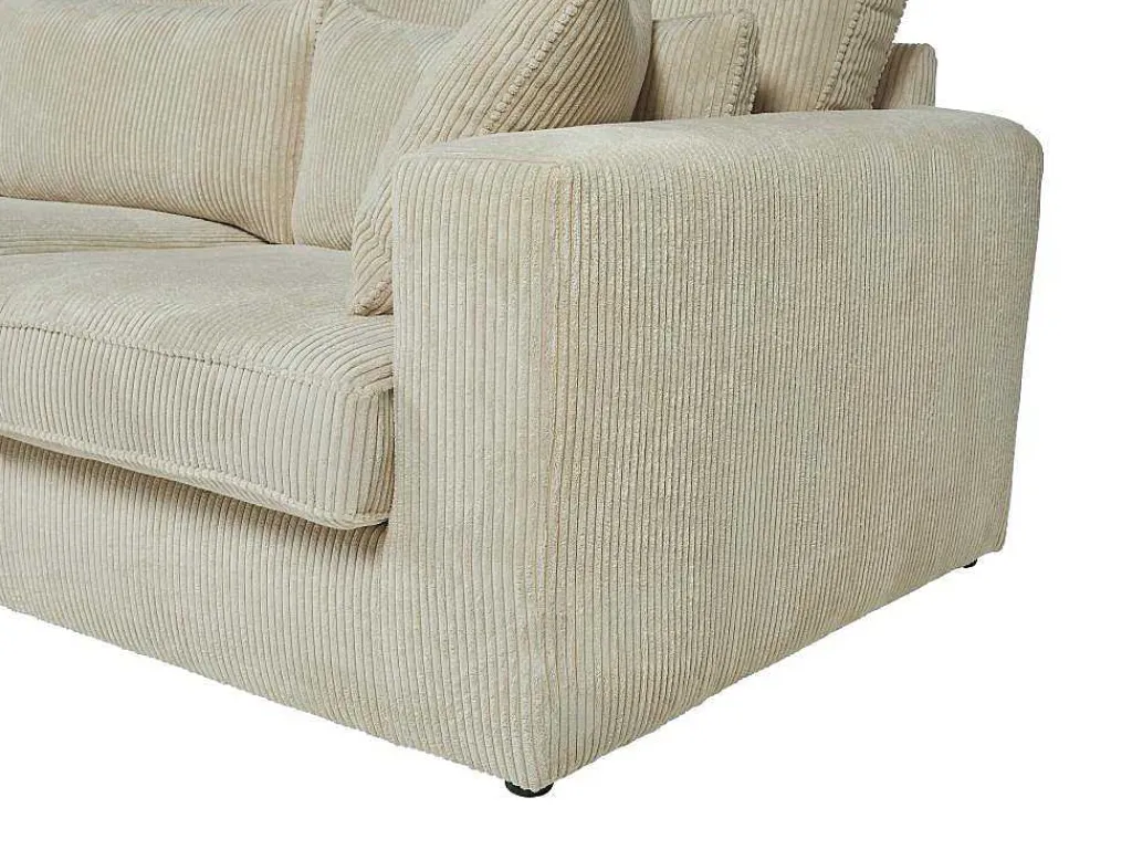 Hoekbank Van Ribfluweel Mondovi - Beige - Hoek Links-Vente-unique Outlet