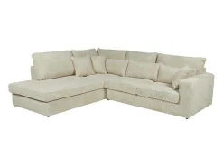Hoekbank Van Ribfluweel Mondovi - Beige - Hoek Links-Vente-unique Outlet