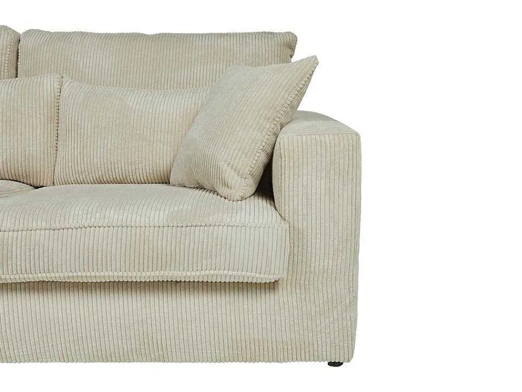 Hoekbank Van Ribfluweel Mondovi - Beige - Hoek Links-Vente-unique Outlet