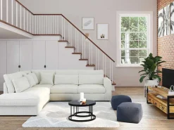 Hoekbank Van Ribfluweel Mondovi - Beige - Hoek Links-Vente-unique Outlet