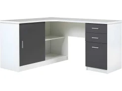 Hoekbureau Norwy - 2 Deuren & 2 Laden - Mdf Blad Met Granieteffect-Vente-unique Discount