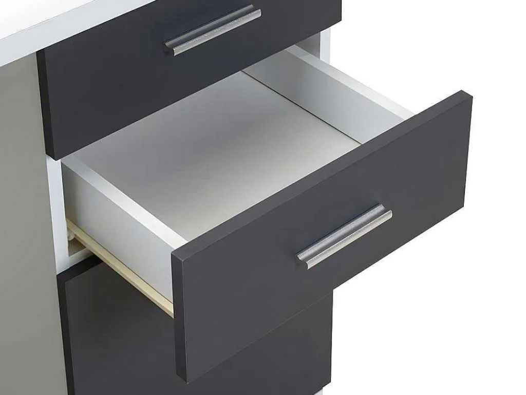 Hoekbureau Norwy - 2 Deuren & 2 Laden - Mdf Blad Met Granieteffect-Vente-unique Discount