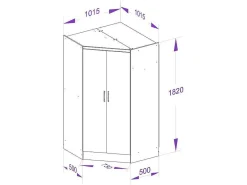 Hoekkast Met 2 Deuren - L101 Cm - Wit - Aurali-Vente-unique Outlet