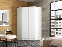 Hoekkast Met 2 Deuren - L101 Cm - Wit - Aurali-Vente-unique Outlet