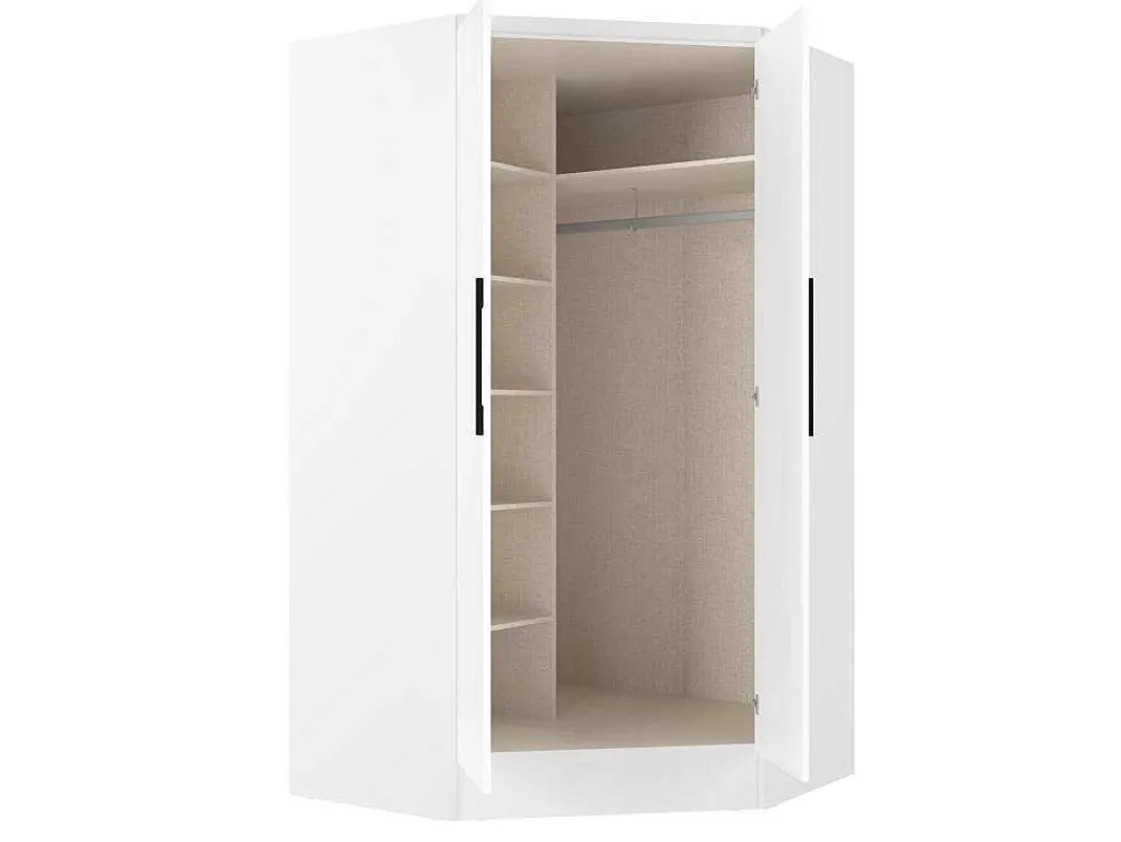 Hoekkast Met 2 Deuren - L101 Cm - Wit - Aurali-Vente-unique Outlet