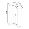 Hoekkast Met 5 Deuren - L173 Cm - Wit - Listowel-Vente-unique