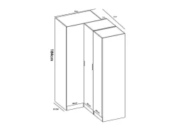 Hoekkast Met 5 Deuren - L173 Cm - Wit - Listowel-Vente-unique
