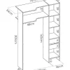 Hoekkledingkast Met Gordijn En 1 Deur - Met Spiegel - L231 Cm - Wit En Grijs - Bertrand-Vente-unique Clearance