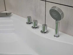 Hoekmassagebad Met Watervalsysteem Aglena - 2 Personen - 350 L - 150 X 150 X 60 Cm-Shower & Design Sale