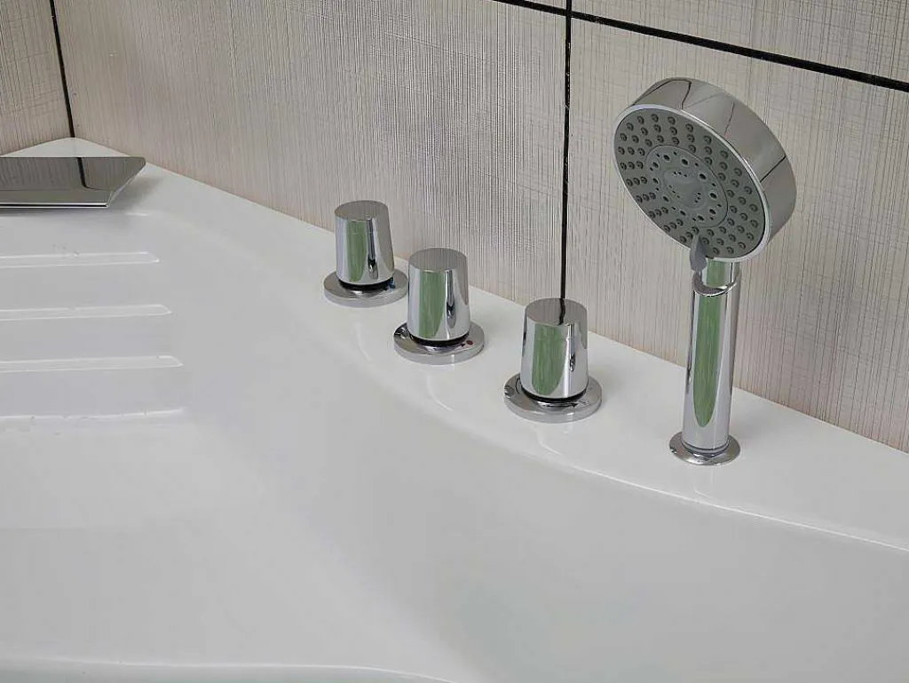 Hoekmassagebad Met Watervalsysteem Aglena - 2 Personen - 350 L - 150 X 150 X 60 Cm-Shower & Design Sale