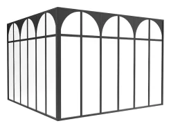 Hoekraam Werkplaats Met Art-Decostijl Van Gepoedercoat Aluminium L180 X B180 X H130 Cm - Zwart - Arcadea-Vente-unique Clearance