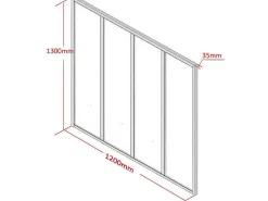 Hoekraam Werkplaats Van Gepoedercoat Aluminium - L120 X B60 X H130 Cm - Zwart - Bayview-Vente-unique Hot
