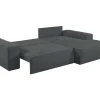 Hoekslaapbank Amelia Van Pascal Morabito - Ribfluweel - Antracietgrijs - Hoek Rechts-Vente-unique Outlet