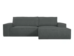 Hoekslaapbank Amelia Van Pascal Morabito - Ribfluweel - Antracietgrijs - Hoek Rechts-Vente-unique Outlet