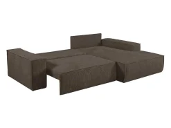 Hoekslaapbank Amelia Van Pascal Morabito - Ribfluweel - Bruin - Hoek Rechts-Vente-unique Online