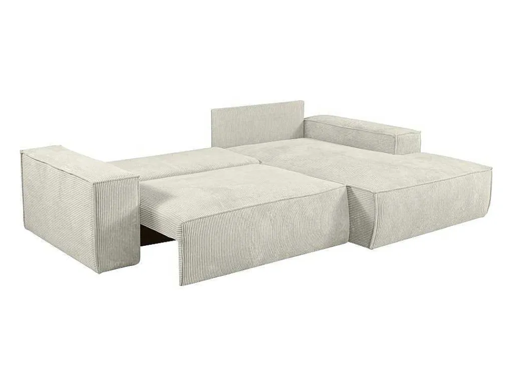 Hoekslaapbank Amelia Van Pascal Morabito - Ribfluweel - Beige - Hoek Rechts-Vente-unique Sale