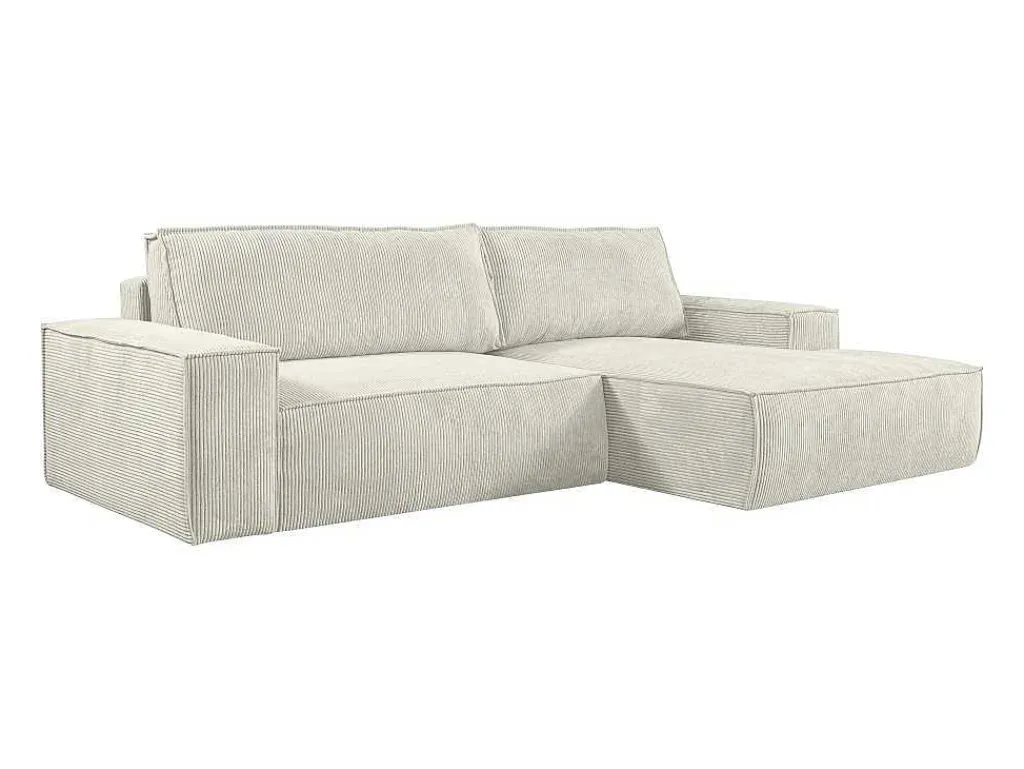 Hoekslaapbank Amelia Van Pascal Morabito - Ribfluweel - Beige - Hoek Rechts-Vente-unique Sale