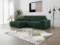 Hoekslaapbank Amelia Van Pascal Morabito - Ribfluweel - Spargroen - Hoek Links-Vente-unique Best