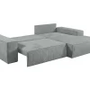 Hoekslaapbank Amelia Van Pascal Morabito - Ribfluweel - Lichtgrijs - Hoek Rechts-Vente-unique Clearance