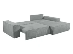 Hoekslaapbank Amelia Van Pascal Morabito - Ribfluweel - Lichtgrijs - Hoek Rechts-Vente-unique Clearance