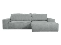 Hoekslaapbank Amelia Van Pascal Morabito - Ribfluweel - Lichtgrijs - Hoek Rechts-Vente-unique Clearance