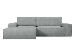 Hoekslaapbank Amelia Van Pascal Morabito - Ribfluweel - Lichtgrijs - Hoek Links-Vente-unique Best