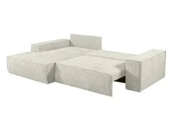 Hoekslaapbank Amelia Van Pascal Morabito - Ribfluweel - Beige - Hoek Links-Vente-unique Outlet
