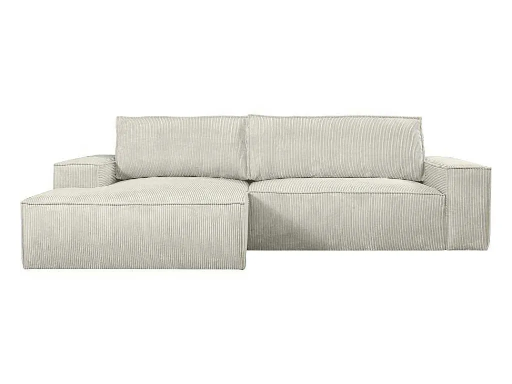Hoekslaapbank Amelia Van Pascal Morabito - Ribfluweel - Beige - Hoek Links-Vente-unique Outlet