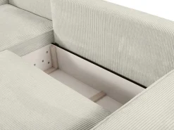 Hoekslaapbank Amelia Van Pascal Morabito - Ribfluweel - Beige - Hoek Links-Vente-unique Outlet