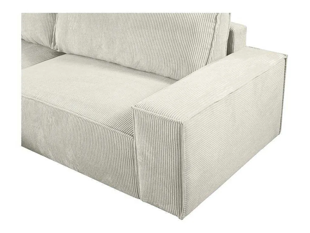 Hoekslaapbank Amelia Van Pascal Morabito - Ribfluweel - Beige - Hoek Links-Vente-unique Outlet