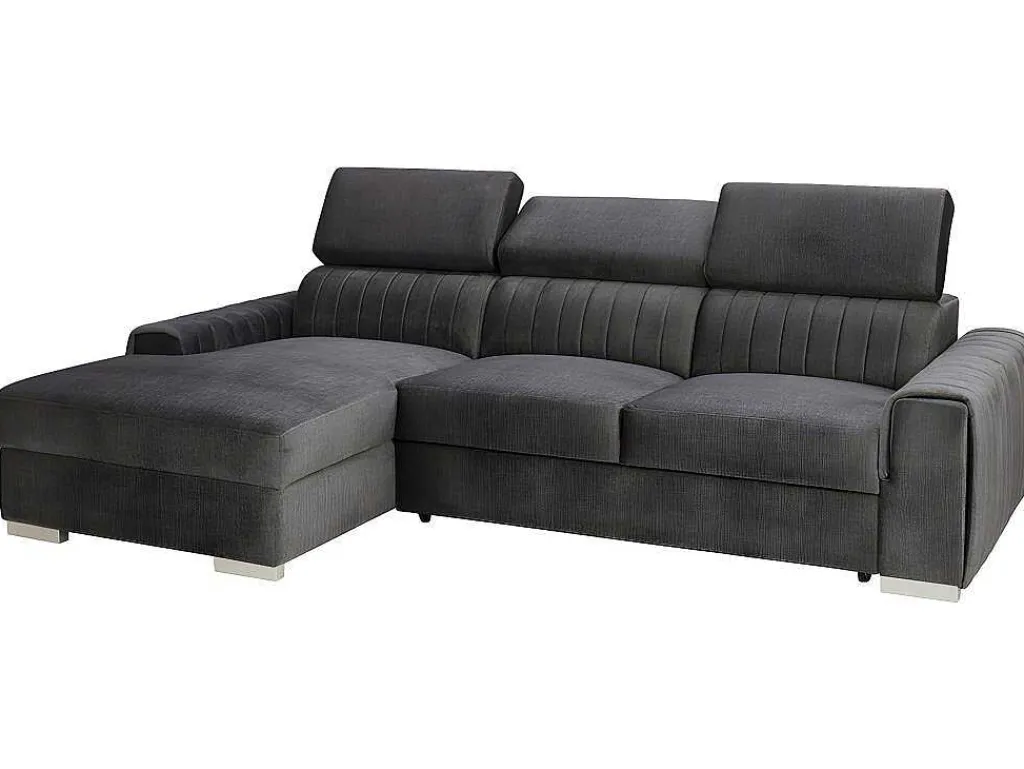 Hoekslaapbank Larica - Stof - Antraciet - Hoek Links-Vente-unique Discount