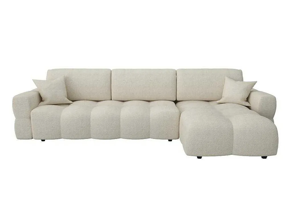 Hoekslaapbank Met Omkeerbare Hoek Van Beige Bouclestof Issoro-Vente-unique Hot
