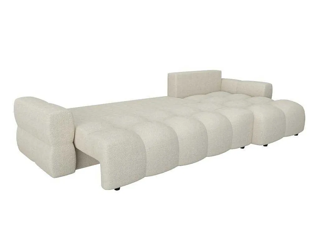 Hoekslaapbank Met Omkeerbare Hoek Van Beige Bouclestof Issoro-Vente-unique Hot