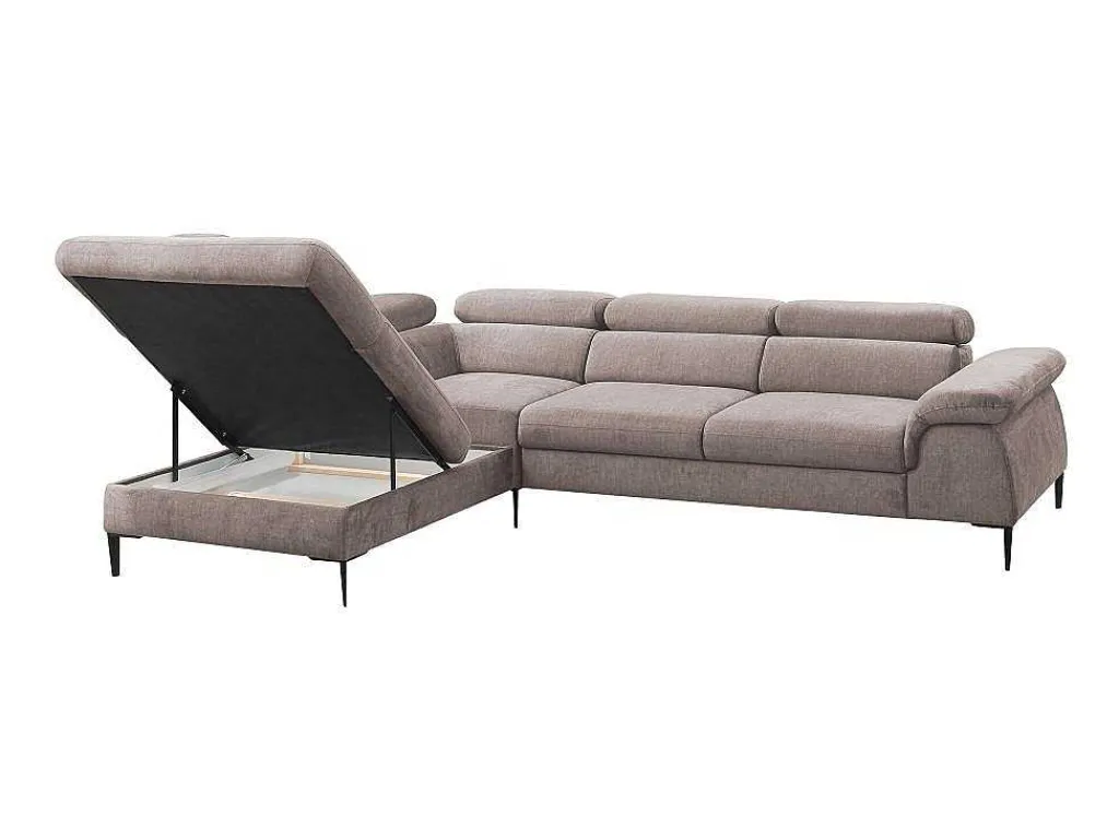 Hoekslaapbank Sepina Van - Stof - Taupe - Hoek Links-PASCAL MORABITO Discount