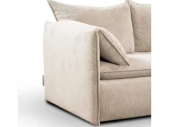 Hoekslaapbank Teodora Van Pascal Morabito - Ribfluweel - Beige - Hoek Rechts-Vente-unique Sale