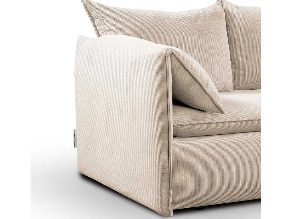 Hoekslaapbank Teodora Van Pascal Morabito - Ribfluweel - Beige - Hoek Rechts-Vente-unique Sale