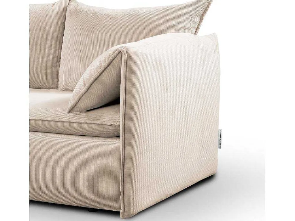 Hoekslaapbank Teodora Van Pascal Morabito - Ribfluweel - Beige - Hoek Links-Vente-unique Clearance