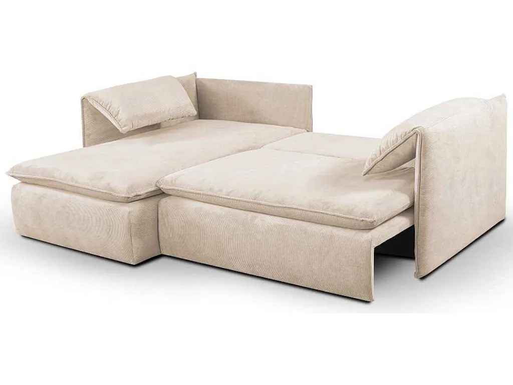 Hoekslaapbank Teodora Van Pascal Morabito - Ribfluweel - Beige - Hoek Links-Vente-unique Clearance